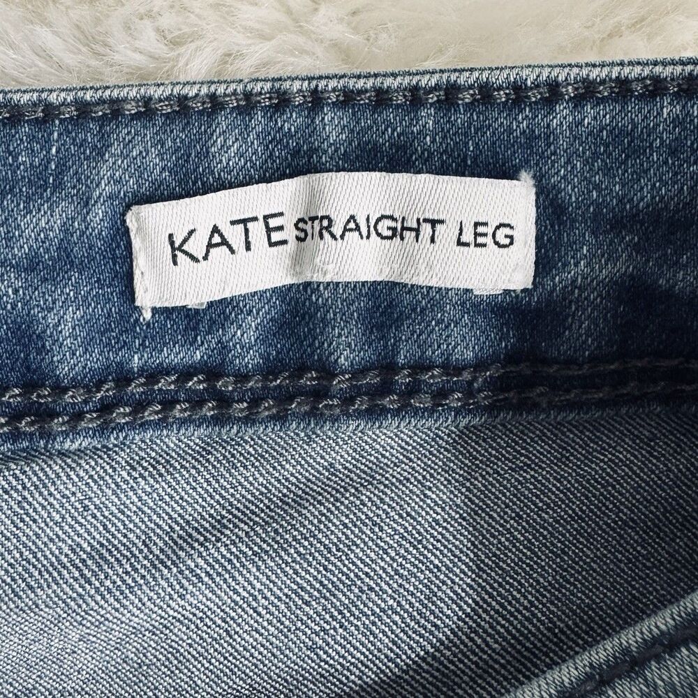 Black Daisy Kate Straight Leg Embroidered Jeans 5/27 (26x29) Blue Stretch Womens - Picture 5 of 9